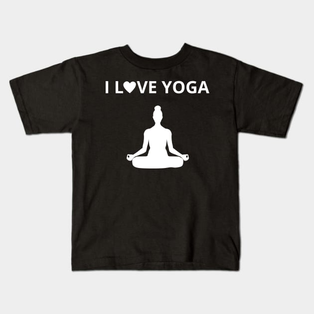 i love yoga Kids T-Shirt by sj_arts